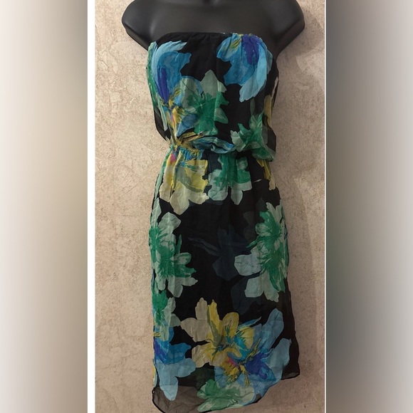 ELLA MOSS Floral SILK WRAP DRESS, - Picture 2 of 4